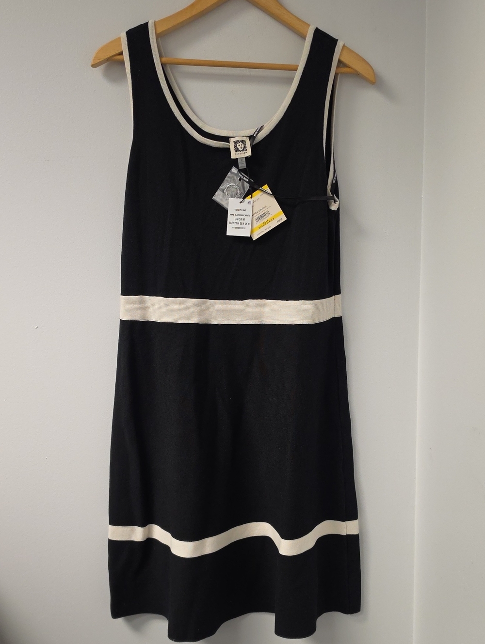 Anne Klein Black and White Sleeveless Knit Dress